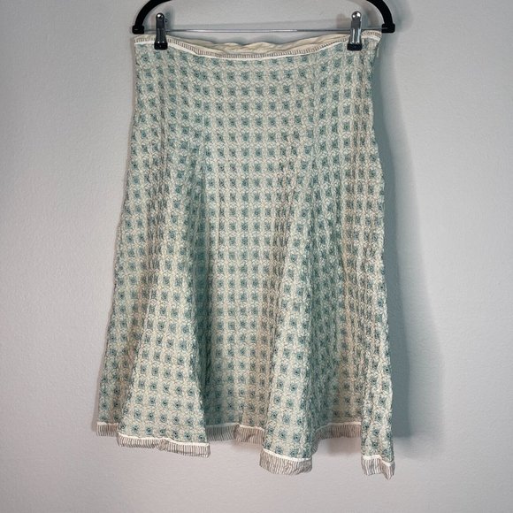 Biya Dresses & Skirts - Biya Johnny Was M Medium Eyelet Skirt A Line Aqua Green